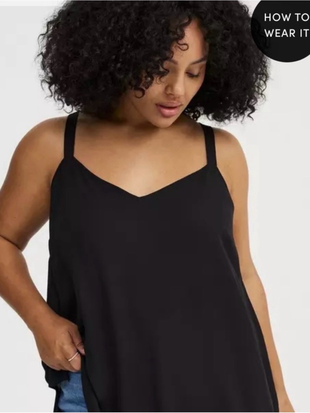 torrid Black V-Neck Slip Cami